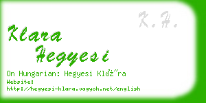 klara hegyesi business card